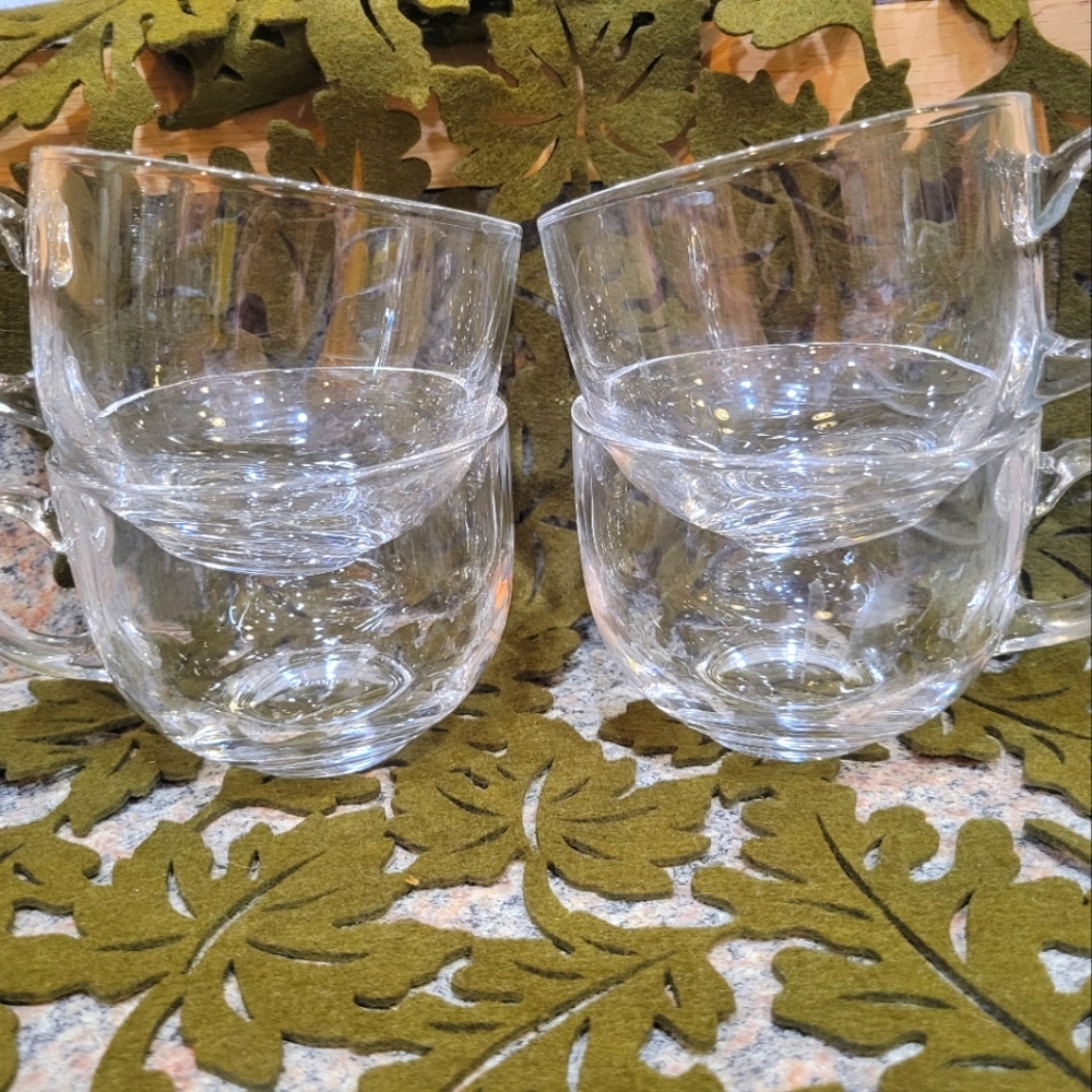 Set of 4 - 16oz Glass Coffee mugs